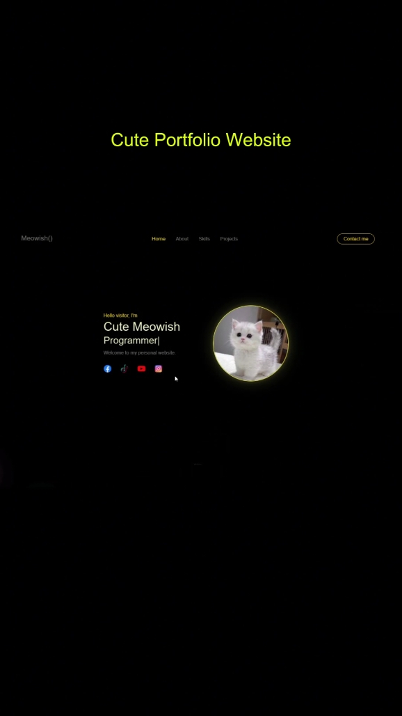 Cute Portfolio Website. #programming #meowish #portfolio#website #code 