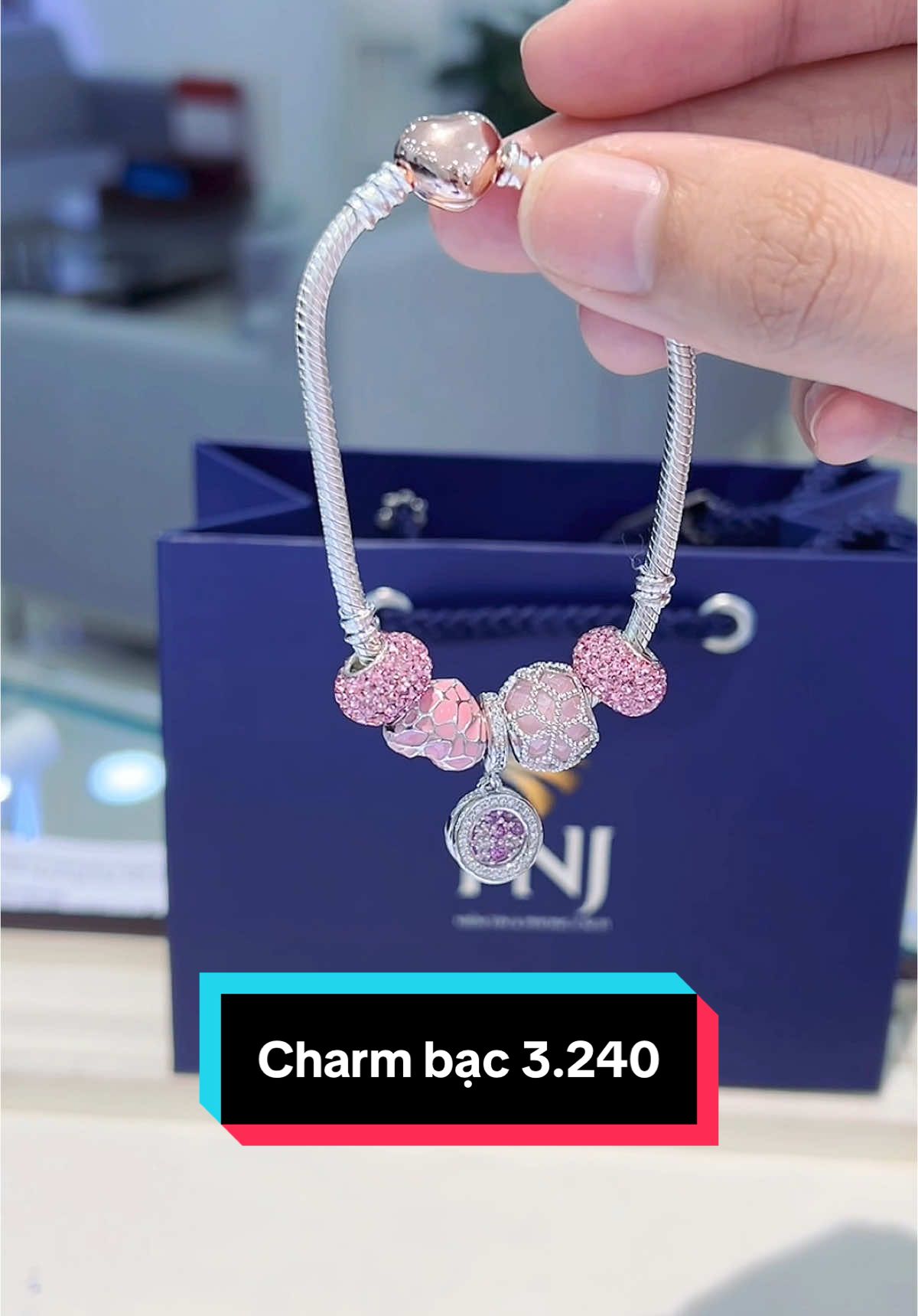 Charm bạc ý màu hồng các nàng mê mẩn #pnj #charmbacpnj #charmpnj