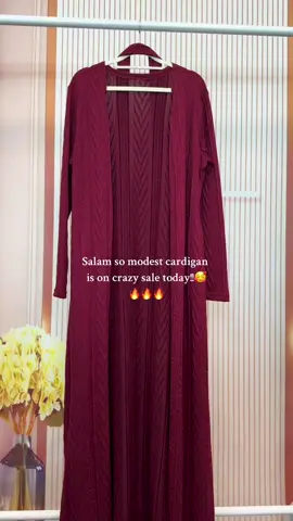 So modest and comfortable!!🥰💕#cardigan #abaya #modestfashion #knitwear #winterwear #warm #hijabi #spotlight #blackfriday #tiktokmademebuyit #dealdrops #foryou 