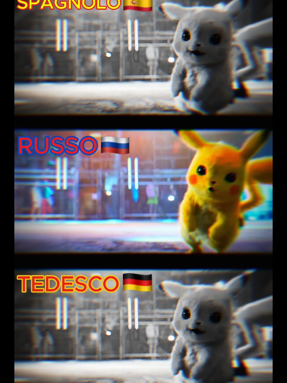 ⚡ Pikachu in Spagnolo 🇪🇸, Russo 🇷🇺 e Tedesco 🇩🇪 #pokemon #pikachu #detectivepikachu #meme #doppiaggio #charizard #pikachuspagnolo #pikachurusso #pikachutedesco 