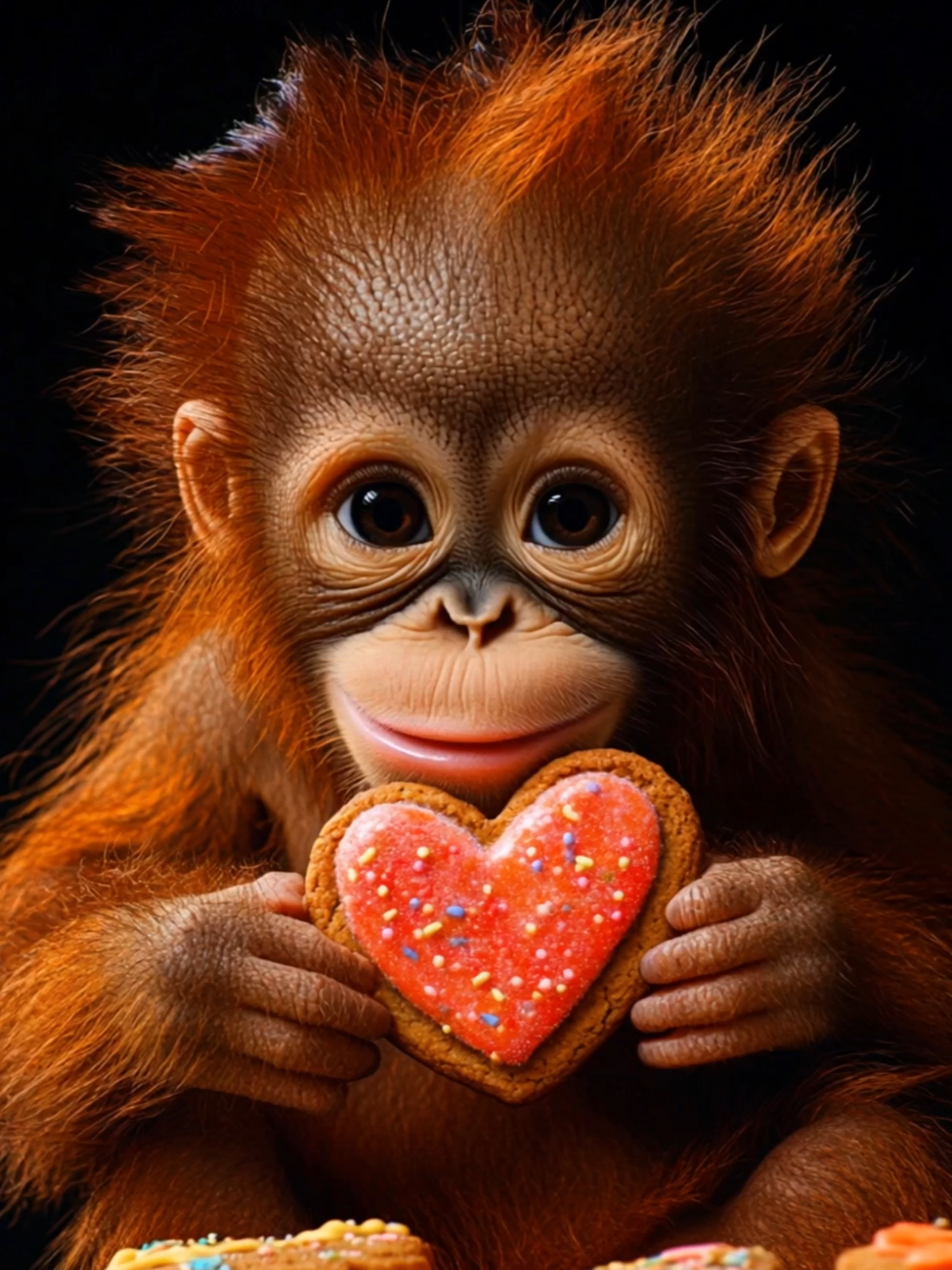 Ce petit singe vous prépare des sablés de Noel #singe #mignon #noel