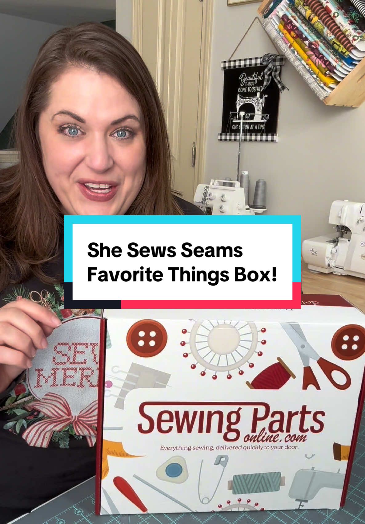 I am so excited to share with you the She Sews Seams “Favorite Things” box from @Sewing Parts Online and available for purchase! 💕💕💕 Sewing Parts Online will be featuring some of your favorite sewing and quilting content creators each quarter with a specially curated box!  Isn’t that so fun? Make sure to follow them to stay updated when new boxes drop!  ##sewingdiy##sewingbox##sewingskills##quiltingismytherapy##learntosew##craft##hobbies##homesteading