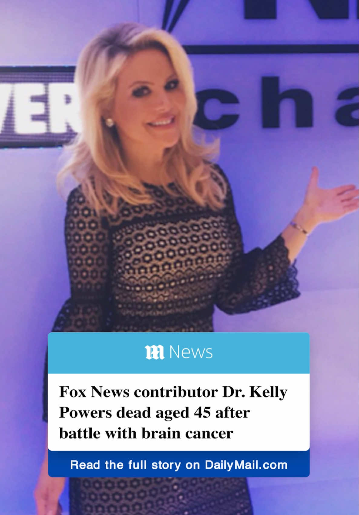 Dr. Kelly Powers, a Fox News contributor, has tragically passed away after a years-long battle with deadly brain cancer. Powers, 45, known for educating Fox News viewers about the health risks facing Americans, was diagnosed with glioblastoma, one of the deadliest forms of brain cancer, in 2020. She underwent three surgeries, chemotherapy, and immunotherapy, and was able to go into remission one year later, according to a GoFundMe page. In 2021, after battling both the disease and a fertility struggle, Powers and her husband, Steve, welcomed their son Bennett, now three, into the world via surrogate. However, the cancer tragically returned this year - and the regular on Fox News was raising money to obtain an innovative treatment that is only available in Germany. The beloved doctor and mother of one, who appeared on programs such as Red Eye and in segments on Fox Business, passed away from brain cancer on Sunday. #cancer #foxnews #kellypowers #health #rip