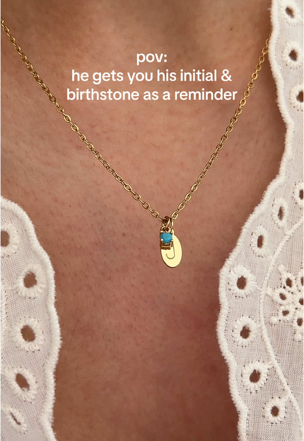 Petite Initila Necklace with a December birthstone✨🧸 . . #christmasgift #couplegoals #anniversarygift #couplegiftideas #romanticgift #christmasgiftideas #goldnecklace #birthdaygift 