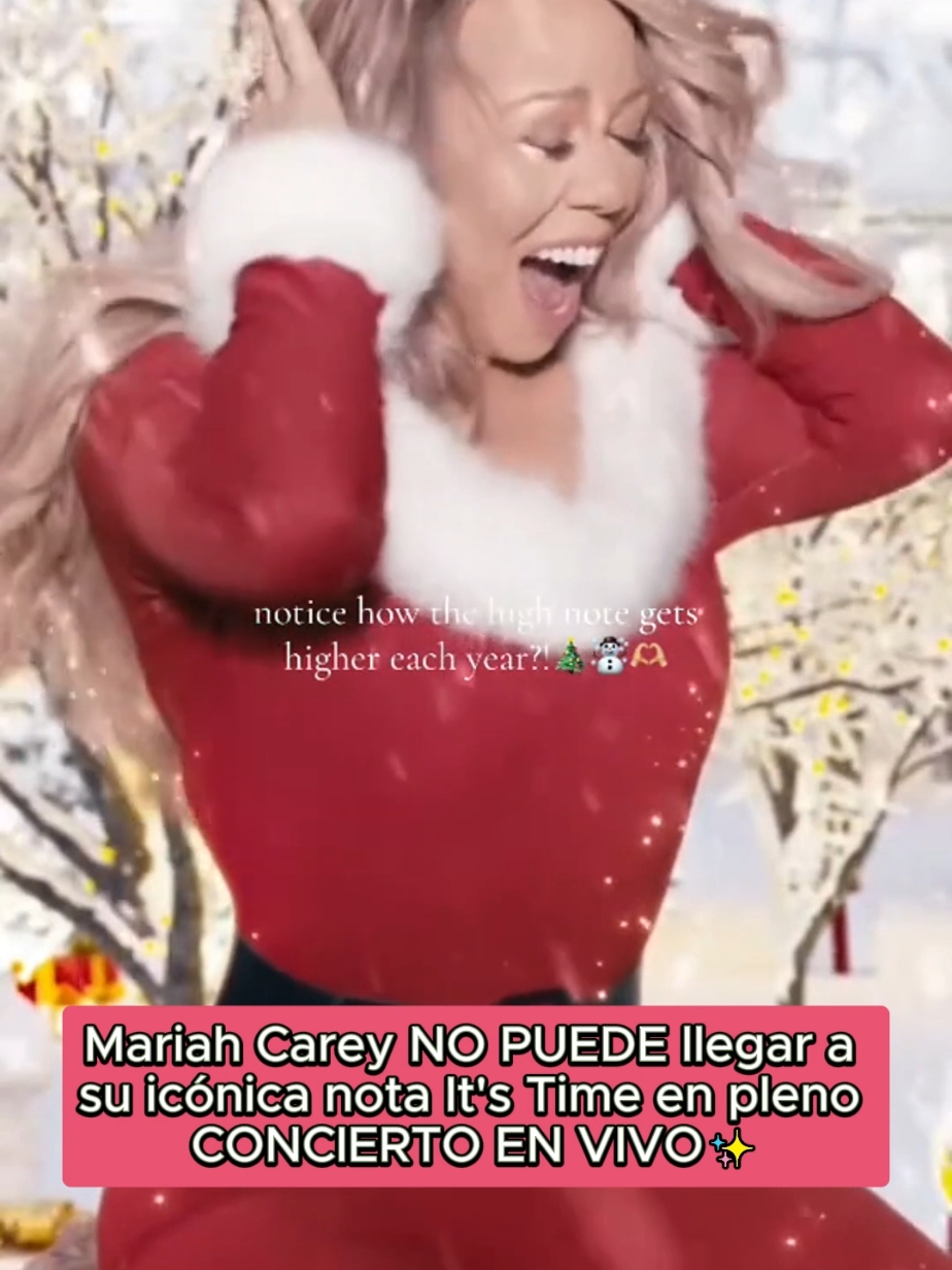 Mariah Carey vivió un inesperado momento en su concierto. La cantante no pudo llegar a su icónica nota It's time causando sorpresa en sus fans. 🥹🌲 #mariahcarey #notaaguda #itstime #navidad #concierto #christmas 