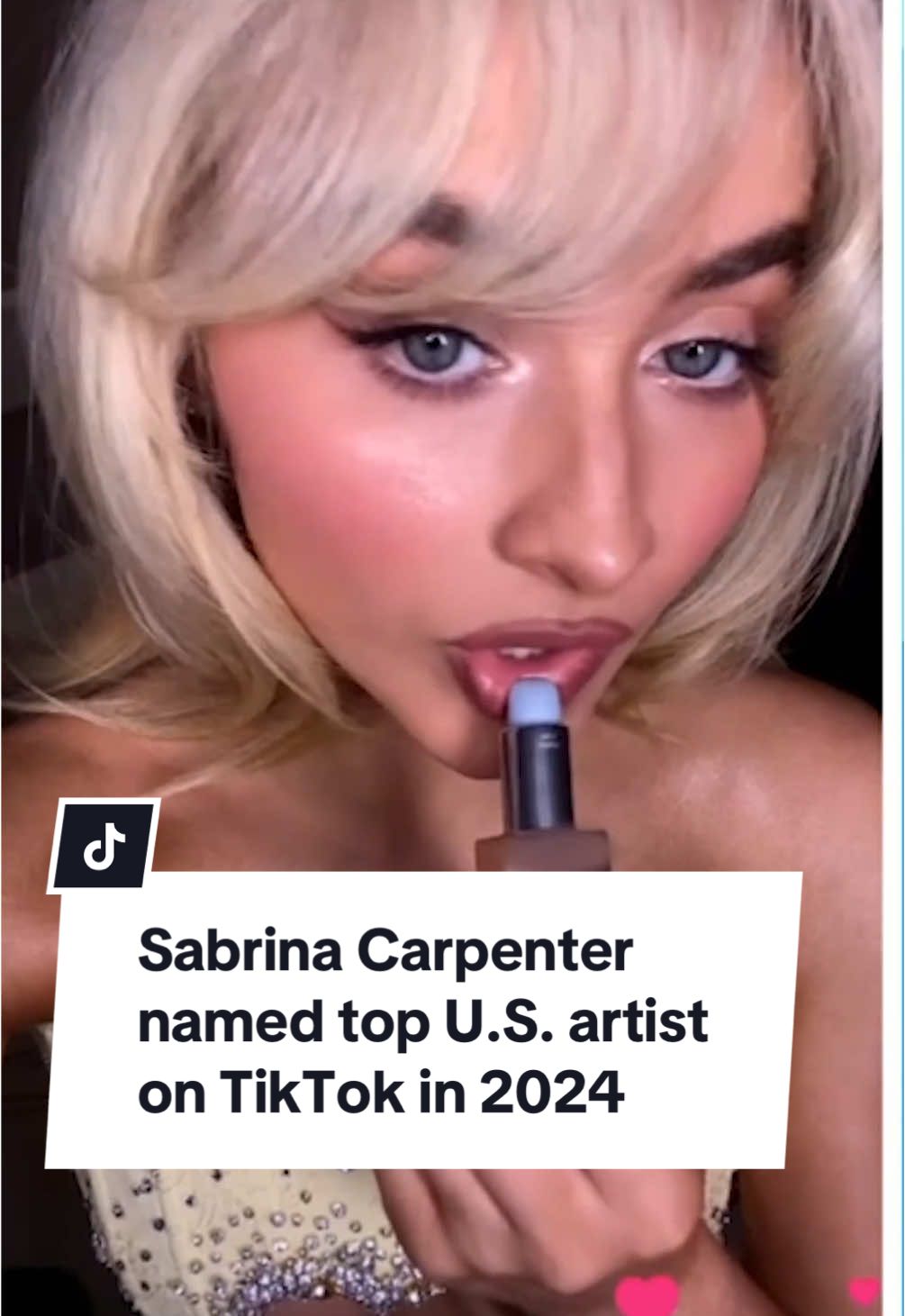 She’s workin’ late because she’s a singerrrr — @Sabrina Carpenter is @TikTok’s top U.S. artist in 2024! 🎤 We're giving an exclusive first look at this year's list of biggest songs and artists on the platform. #sabrinacarpenter #milliondollarbaby #billieeilish #nlechoppa #tommyrichman #music 