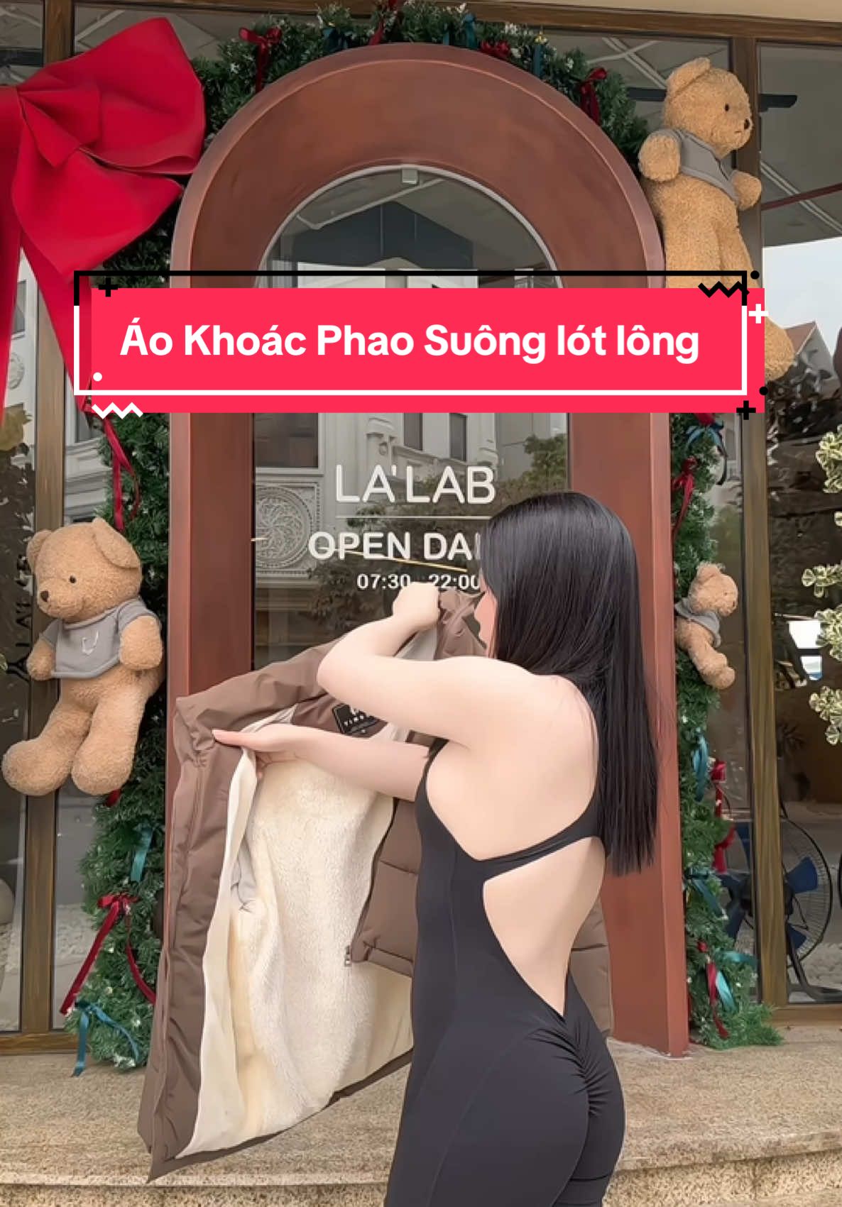 Áo Khoác Phao Suông lót lông