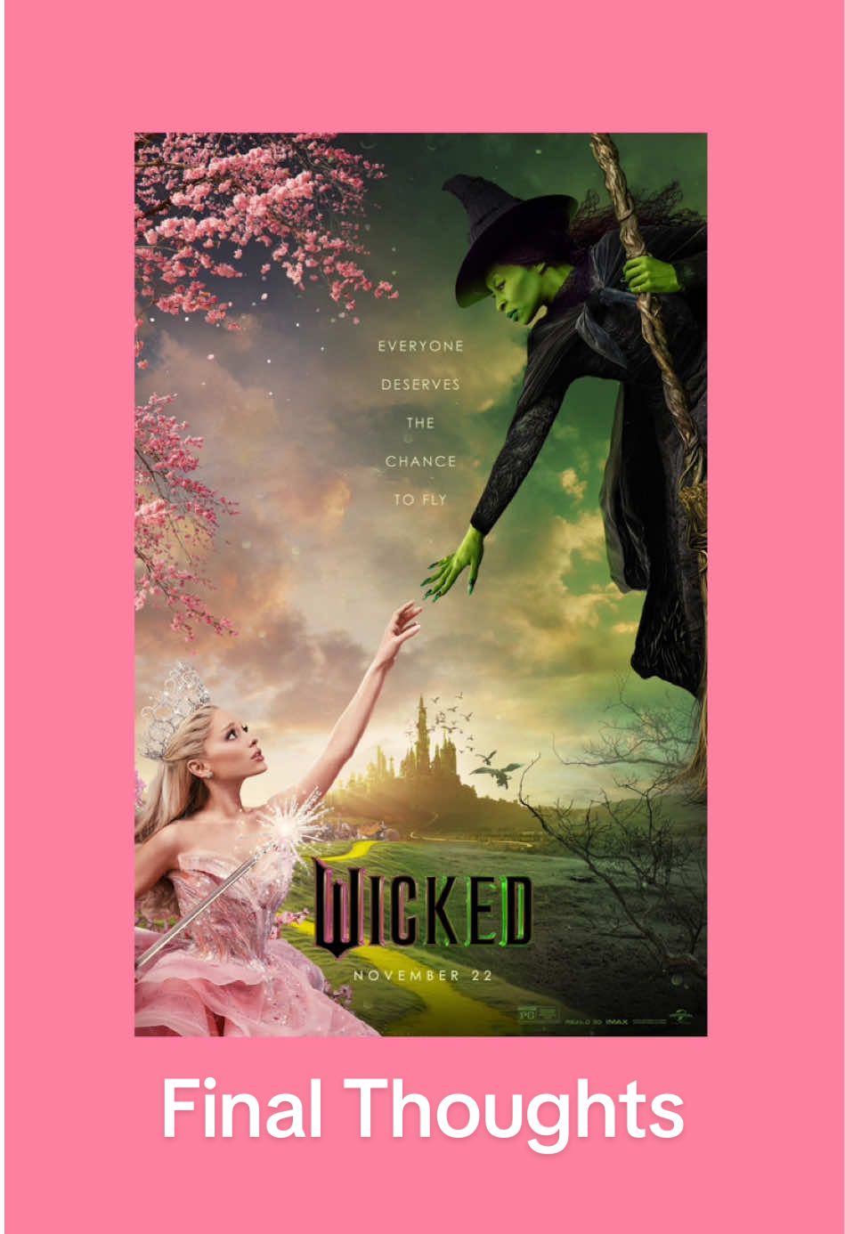 What were your thoughts on the #Wicked movie? #wickedmovie #wickedthemusical @arianagrande @Cynthia Erivo @Wicked Movie 