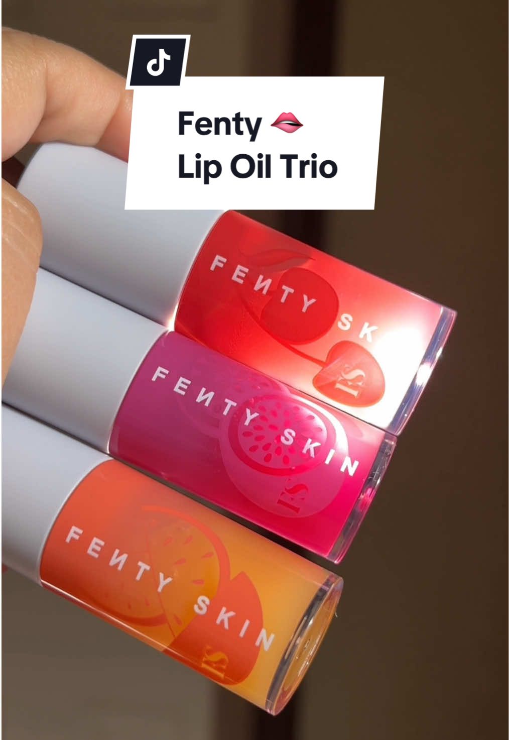 Fenty Fruit Quench'rz Hydrating + Strengthening Lip Oil Trio Moisture Skincare  #fentybeauty #fenty #lipoil #hydrating #fentylipoil #stockingstuffers #christmasgiftideas 