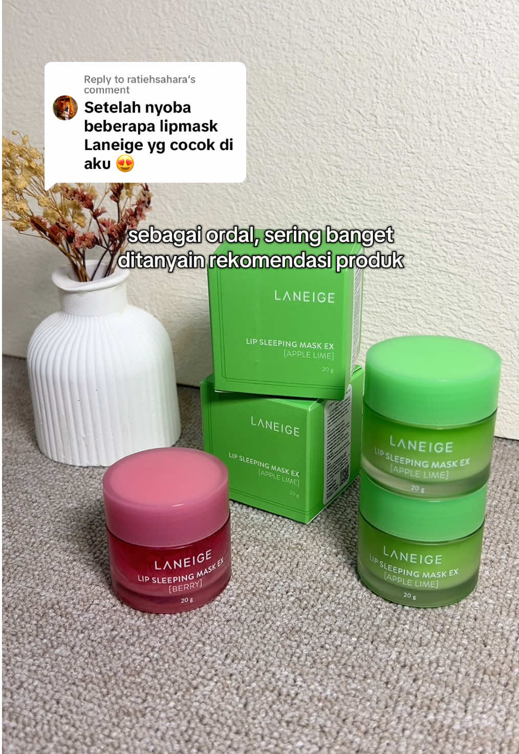 Replying to @ratiehsahara udah di titik gabisa hidup tanpa lip sleeping mask laneige😭 #laneige #laneigeid #laneigelipsleepingmask #lipsleepingmask #lipsleepingmasklaneige #koreanskincare #skincarekorea #racuntiktok #lipcare #bibirkering 