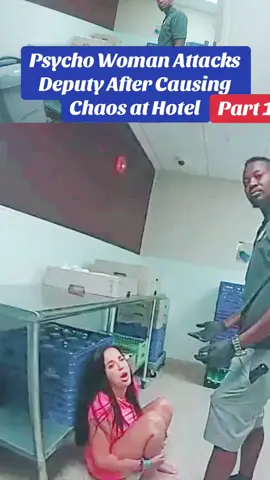 Psycho Woman Attacks Deputy After Causing Chaos at Hotel #cops #police #copsoftiktok #policeofficer #policeoftiktok 