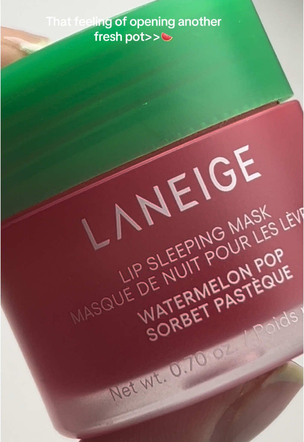 Opening yet another @LANEIGE Europe lip mask💋 Watermelon is the best flavour🍉❤️ #lipmask #skincare #lip #lips #chistmas #fyp #laneige 