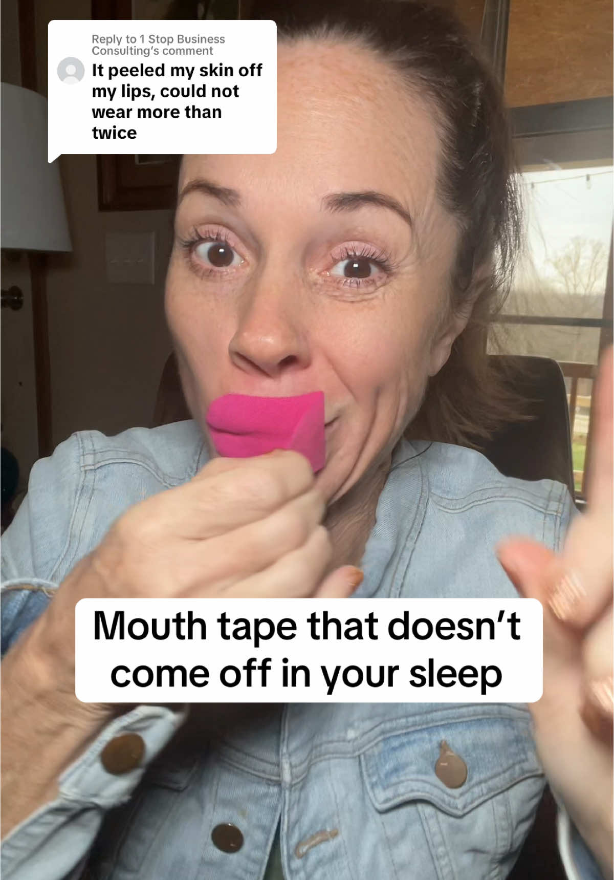 Replying to @1 Stop Business Consulting Make sure you’re not sticking the mouth tape to your lips.  #mouthtape #queenmouthtape #mouthtapesleeping #tiktokshopholidayhaul 