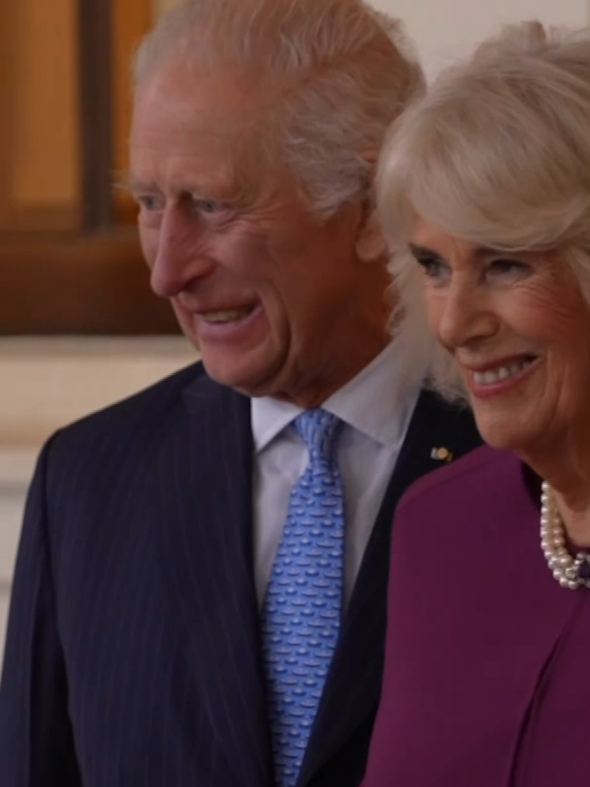 King Charles and Queen Camilla Say Farewell to the Emir of Qatar at Buckingham Palace as two-day State Visit to the UK comes to an end. #royalfamily #kingcharles #queencamilla #emirofqatar #fyp