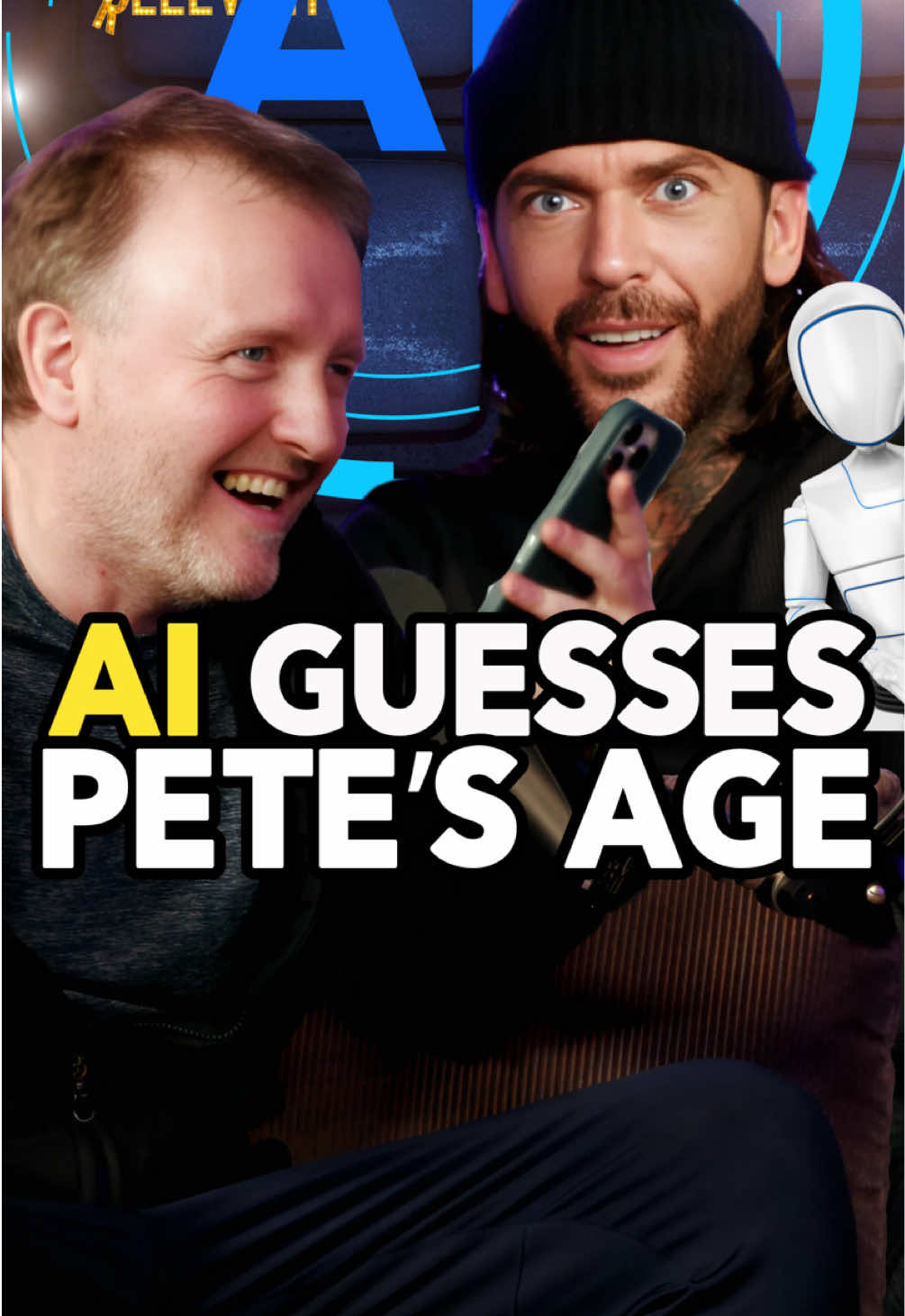 Chris’ AI app describes Pete’s appearance… and age 🥶🤨😂 #stayingrelevant #podcast #samandpete #ai 
