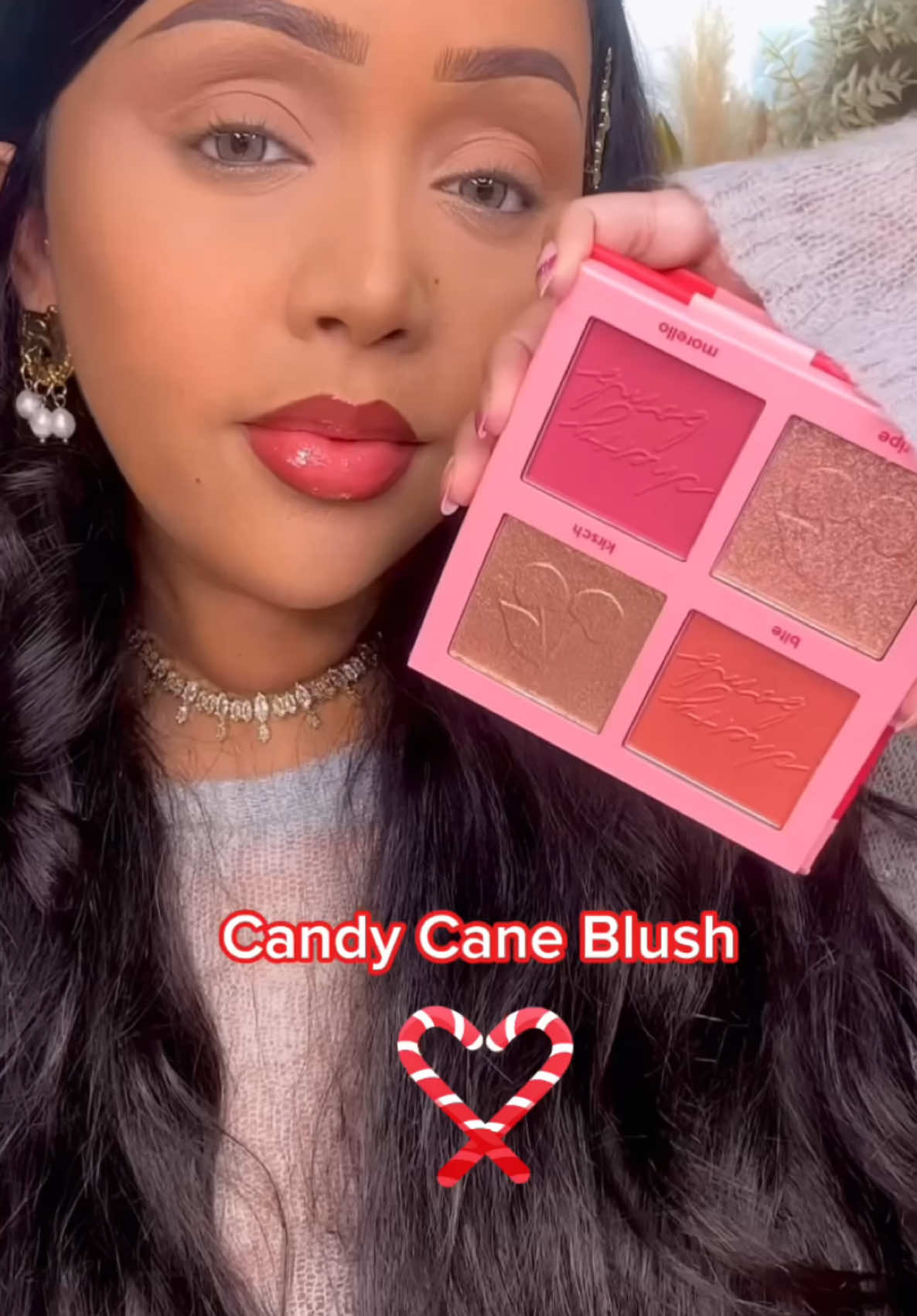 the perfect blush trend for the holidays ❤️ #candycaneblush #blushhack #blushtutorial #IPSY @GlamWithSuzan 🧿  December Boxycharm product: @Ciate London cherry bomb face palette 