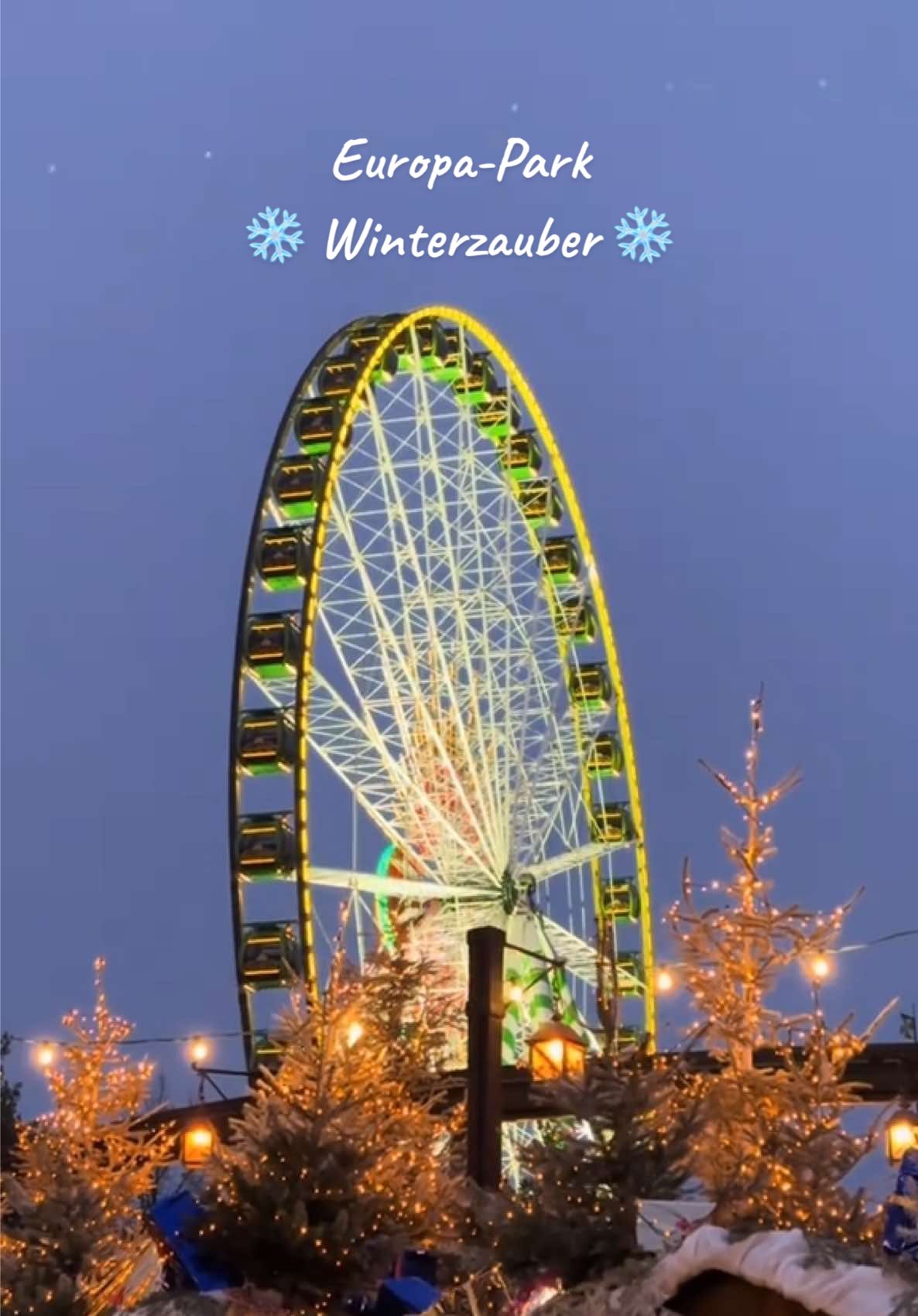 Winterzauber in Europa-Park: Experience the magic of the Christmas season! 🎅 Glittering lights, snow-covered landscapes and a festive atmosphere turn the park into a winter wonderland ❄️🎄 @Europa-Park Resort  #europapark #ep #Rust #winterzauber #ferriswheel #snow #winter #wonderland 