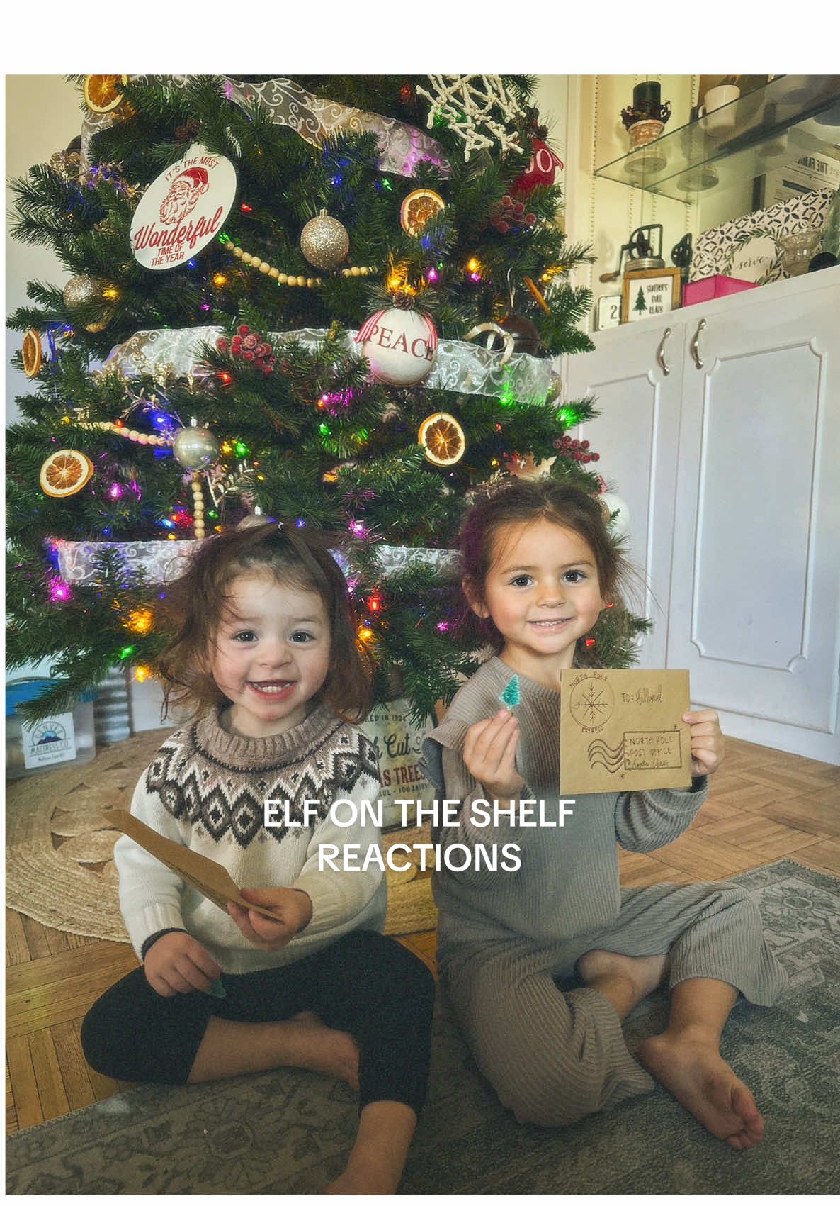 Elf on the Shelf reactions | Day 1! #elfontheshelf #elfontheshelfideas #elfontheshelfreaction #MomsofTikTok #kidsoftiktok 