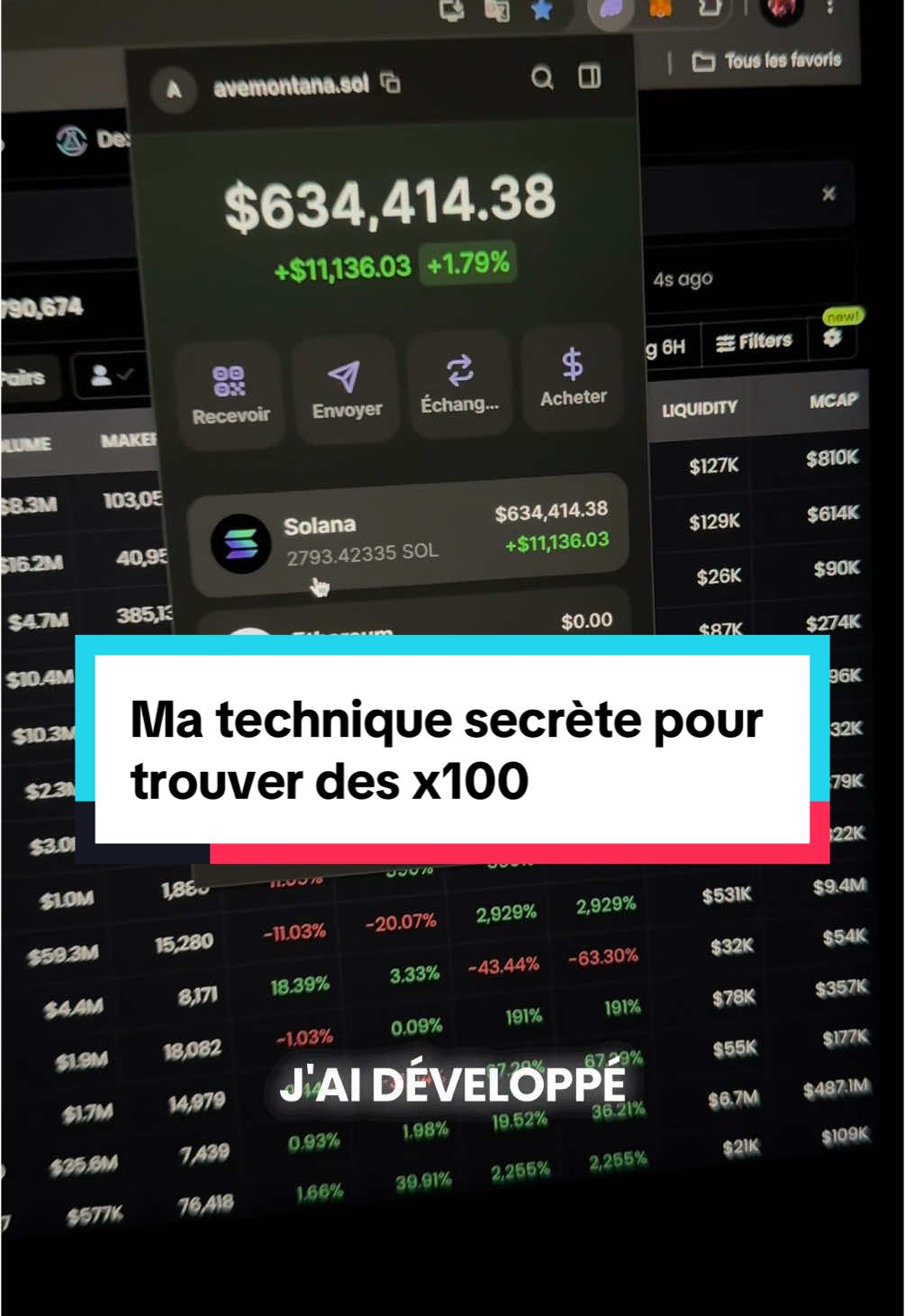 Je te donne une technique secrète pour trouver des x100 dans les memecoins. 🚀💰 Not financial advice 🚨 #crypto #memecoin #bullrun #rich #powsche #motivation #malone 