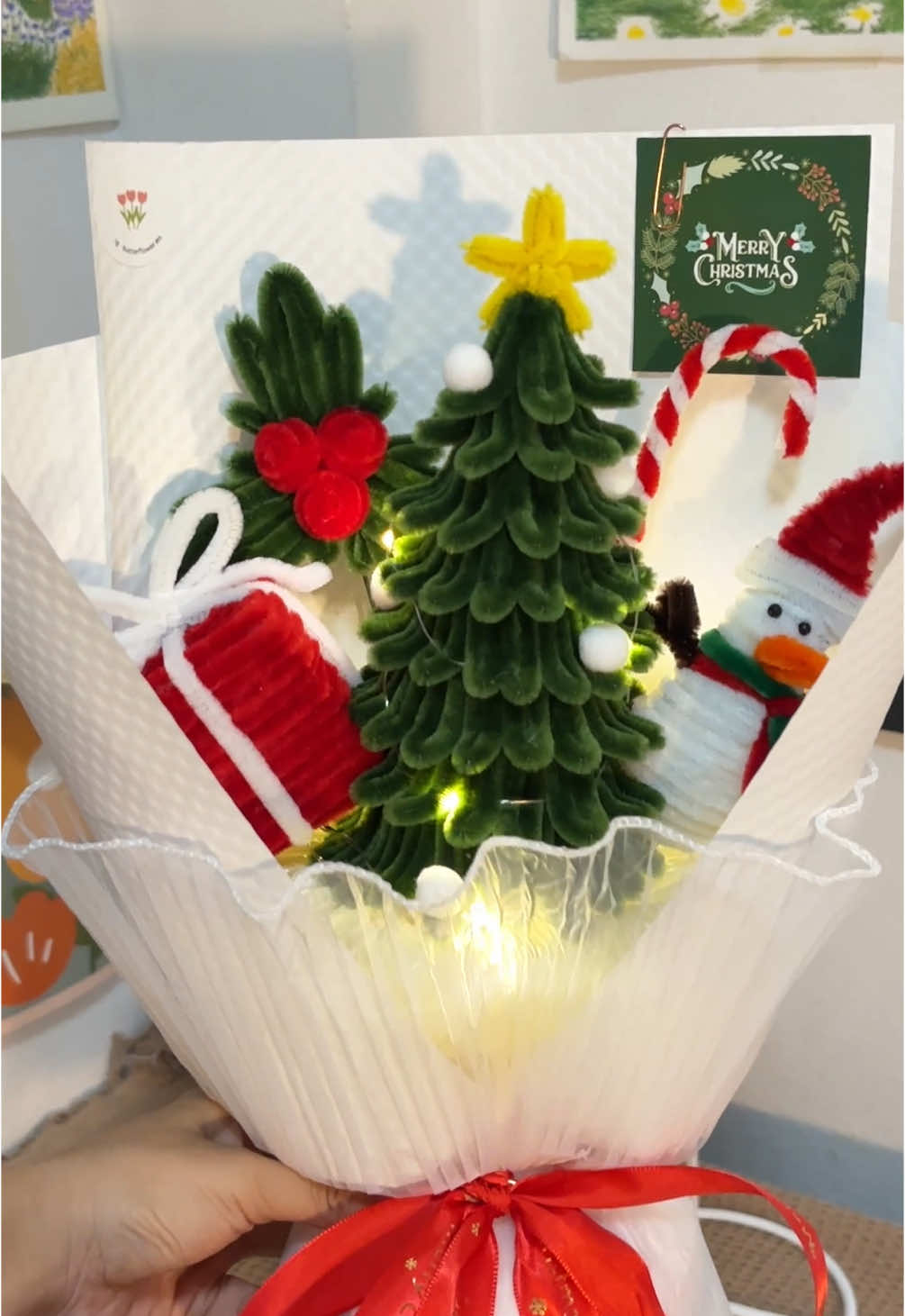🌲christmas🍒#ฟีดดดシ #ลวดกํามะหยี่ขนฟู #ช่อดอกnม้รับปริญญา #ช่อคริสต์มาส #คริสต์มาส #ช่อคริสต์มาส #คริสต์มาส 