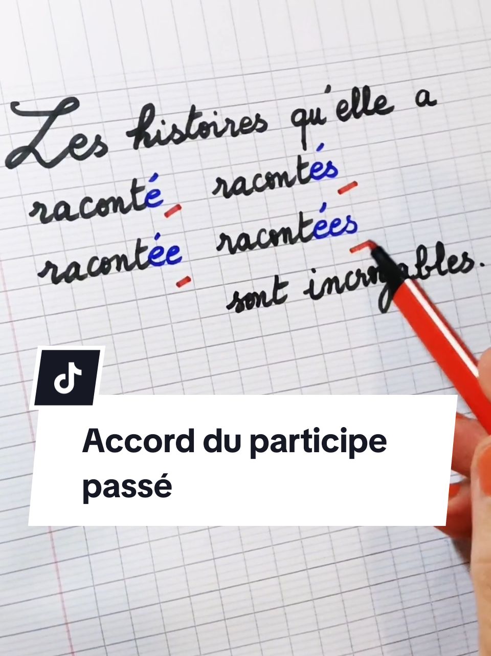 Accord du participe passé avec l'auxiliaire AVOIR ! Apprendre facilement le français. 🇨🇵 #accordduparticipepassé #apprendrelefrançais #mamaîtresse1 #ApprendreSurTiktok #tiktokfrance