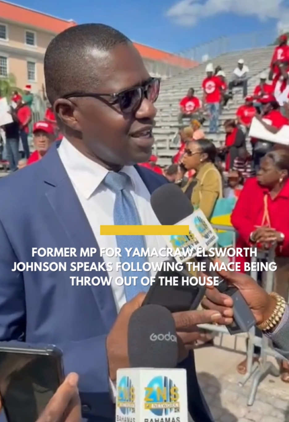 #justin - “This is a good day for democracy,” said former Member of Parliament for Yamacraw, Elsworth Johnson, in response to MP Shanendon Cartwright throwing the Mace out of the House of Assembly.