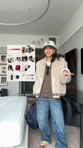 the best outfit for a quick flight!! outfit details: denim - urban outfitters, sweater - ref, tee - brandy, cap - abercrombie, jacket - br, sneakers - adidas, bag - longchamp expandable pliage #fitcheck#capsulewardrobe #winteroutfits 