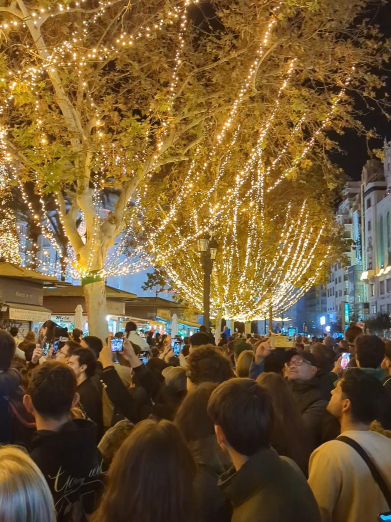 Encendido de las luces de Navidad en la plaza del ayuntamiento de Valencia 