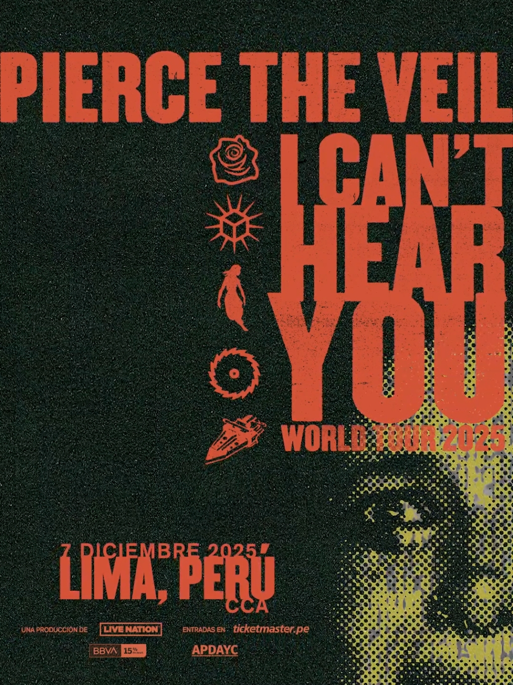 🎟️ @Pierce The Veil  en Lima! 💥 ➡ Preventa BBVA: 5 de diciembre a las 10 a.m. en @Ticketmaster Perú  🎫 ➡ Venta General: 6 de diciembre a las 10 a.m.