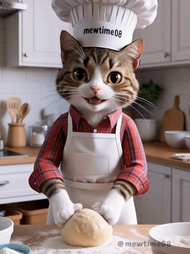 Cat cooking pasta 🍜 #cat #cute #ai