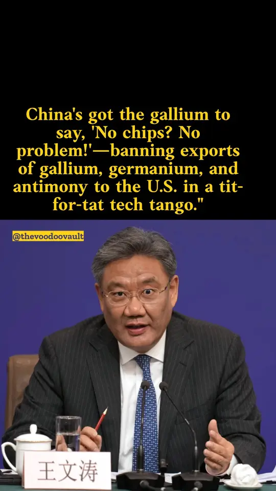 No chips for us? No gallium, germanium, or antimony for you!' The tech trade tango continues. #TradeWars #TechTussle #MineralManeuvers #fafo #CorporateCreed #fypシ #trending 