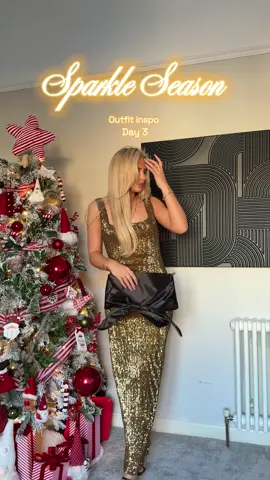 Sparkle season outfit day 3✨ this gorgeous dress is from @boohoo & you can save 15% with the code LEILA💌 #christmasoutfits #partyseason #winteroutfits #partyoutfit #boohoo #sequindress #tiktokmadebuyit 