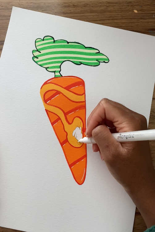 🥕 🐇#abstractart #bunny #carrots #paintingart #drawing #scrapeart #arttechniques