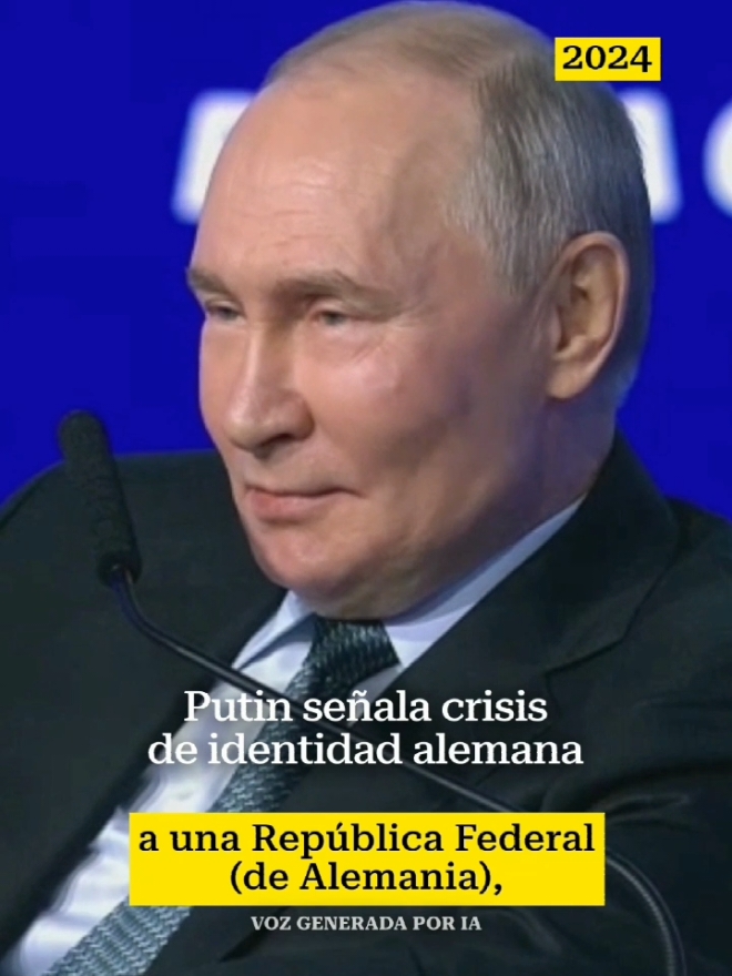 Putin afirmó que Alemania perdió su soberanía completamente Putin concluyó su intervención sobre la economía alemana señalando que Alemania ha perdido completamente su soberanía, hasta el punto de que los alemanes han dejado de utilizar su idioma. #putin #rusia #moscu #alemania #aleman #economia #occidente #europa #unioneuropea #ue #eeuu #estadosunidos #otan #presidente #historia #idioma #lengua #interprete #traductor #traduccion #anecdota #comunicacion