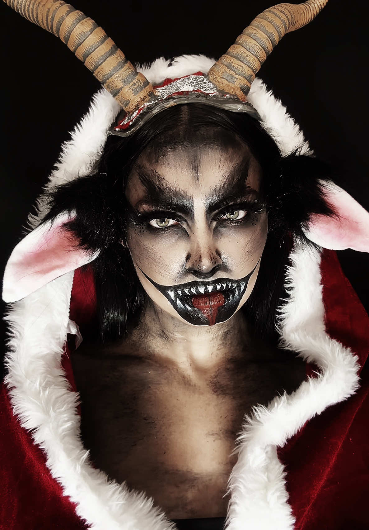 Krampus is in my nightmares now.  #krampus #christmas #christmasmakeup 