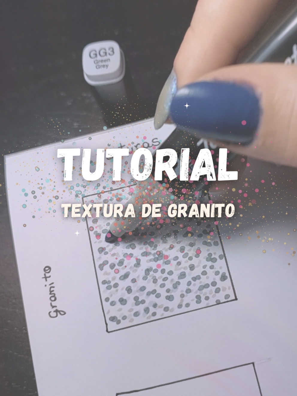 Tutorial de Pedra Granito 🪨 É uma textura bem simples de fazer e você pode usar em bancadas de cozinhas, pisos e etc Usei as canetas do kit de 80 cores da Touch (link na bio) Espero que ajude para variar as texturas e estampas dos desenhos 🥰 #coloring #coloringbook #coloringtherapy #ohuhumarkers #touchmarkers  #fyp #boobiegoods  #bobbiegoodscoloringbook #bobbiegoodsart #marcadores