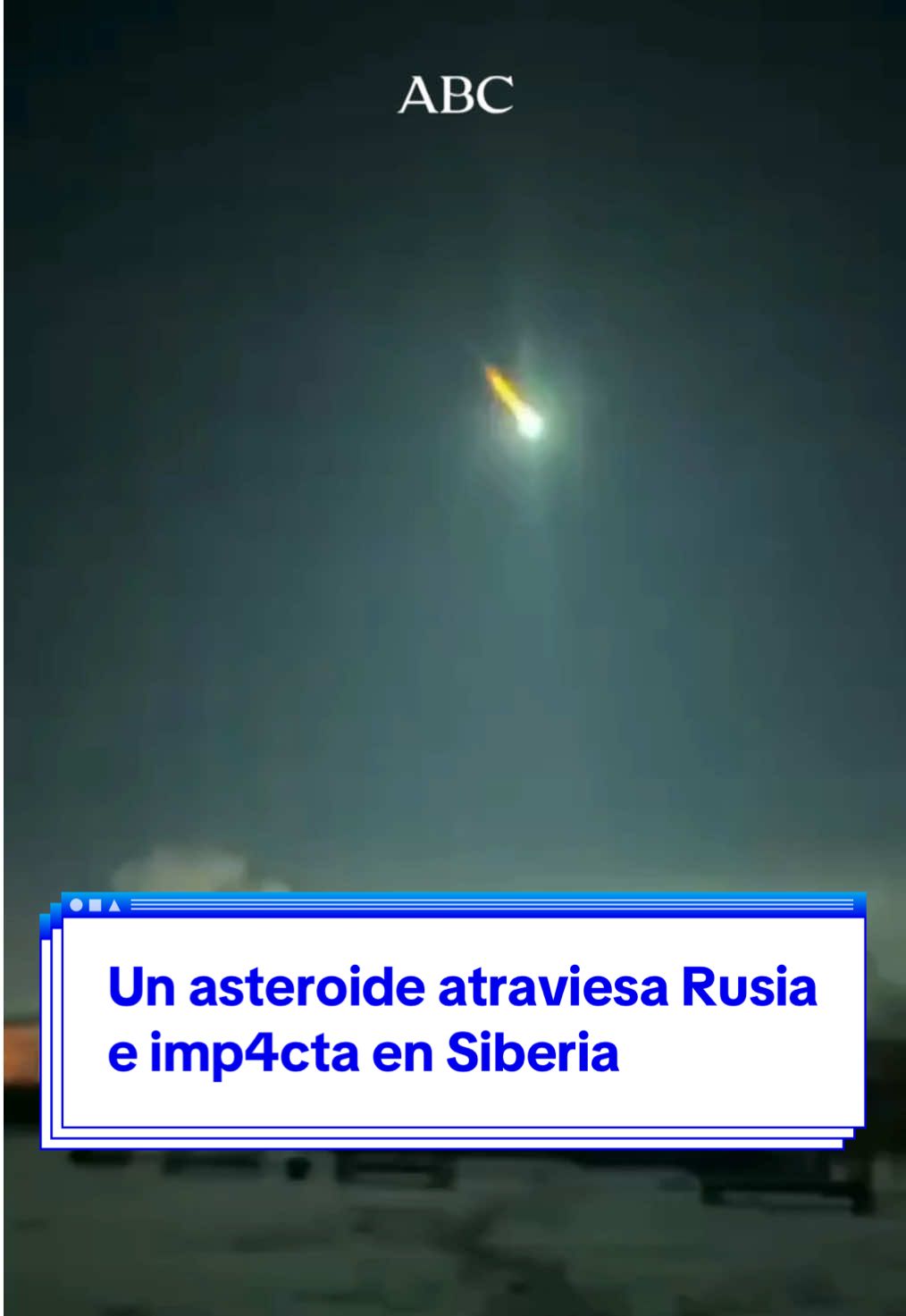 ☄️ ¡Impactantes imágenes! Un asteroide atraviesa el cielo de Rusia para finalmente caer en Siberia. No se ha reportado ningún daño humano ni material #asteroide #Rusia #Siberia #cielonocturno #estrellas 