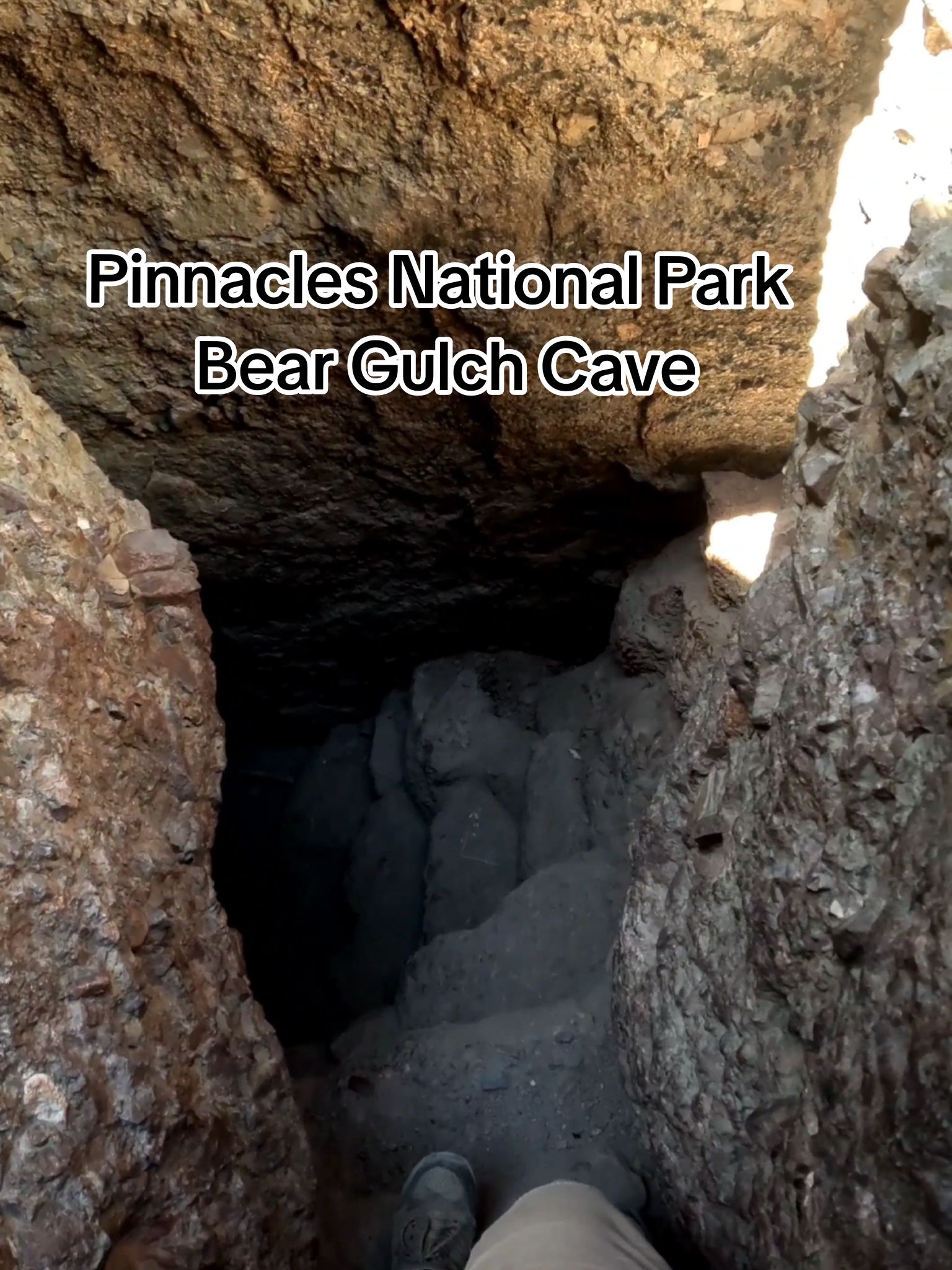 The Bear Gulch Cave at Pinnacles National Park was more cave than I was expecting. #burningriverbushcraft #pinnaclesnationalpark #adventuretravel #nationalpark 