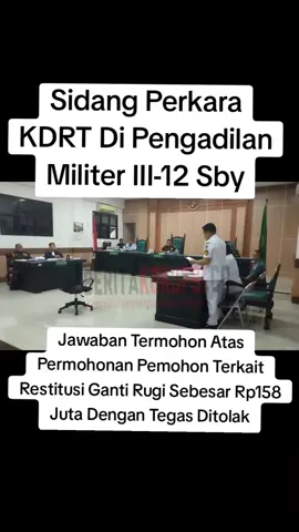 Peribahasa “Masak malam, mentah pagi siang. Yang artinya menurut Kamus Besar Bahasa Indonesia (KBBI) adalah Suatu hal yang telah putus (sudah jadi), tetapi tidak lama kemudian berubah”. Peribahasa diatas sepertinya terjadi dalam sidang perkara kasus dugaan KDRT (Kekerasan Dalam Ruumah Tangga) yang disidangkan di Pengadilan Militer (Dilmil) III-12 Surabaya dengan Terdakwa Lettu Laut (K) dr. Raditya Bagus Kusuma Eka Putra kepada istrinya, dr. Maedy Christiyani Bawolje dan kedua anak tirinya, yaitu Christia Sanika Putri Aprilia (24) dan Adisha Satya Putri Aprilia (21) pada tanggal 29 April 2024 di Jalan Semolowaru Bahari Kel. Medokan Semampir Kec. Sukolilo Surabaya Sebab, dalamh sidang perkara kasus dugaan KDRT yang disidangkan di Dilmil III-12 Surabaya, sudah melalui tahapan persidangan mulai dari pembacaan surat dakwaan oleh Oditur Militer (Odmil), Eksepsi dari Panasehat Hukum Terdakwa, Replik dari Odmil, Duplik dari Penasehat Hukum Terdakwa, Putusan Sela oleh Majelis Hakim Pengadilan Militer III-12 Surabaya, Pemeriksaan saksi-saksi, mualai dari saksi korban, saksi meringankan, ahli dan pemeriksaan barang bukti serta  pemeriksaan Terdakwa (sidang pemeriksaan pemeriksaan Terdakwa, pada Rabu, 13 November 2024) hingga pembacaan tuntutan pidana oleh Odmil (sidang pembacaan surat tuntutan oleh Odmil, pada Selasa, 19 Nopember 2024)  Setelah pembacaan surat tuntutan oleh Odmil pada Selasa, 19 Nopember 2024, Majelis Hakim Pengadilan Militer III-12 Surabaya pun menetapkan jadwal persidangan berikutnya, yaitu pada Selasa, 26 November 2024 dengan agenda pembacaan Pledoi atau Pembelaan dari Penasehat Hukum Terdakwa atas tuntutan pidana dari Odmil Namun anehnya, agenda persidangan pada Selasa, 26 November 2024 yang sudah ditetapkan oleh Majelis Hakim pada Selasa, 19 Nopember 2024untuk pembacaan Pledoi atau Pembelaan dari Penasehat Hukum Terdakwa menjadi tertunda. Tertunda, bukan karena Penasehat Hukum Terdakwa belum siap untuk membacakan Pledoinya dihadapan Majelis Hakim, namun karena Pengacara korban yang juga istri sah dari Terdakwa Lettu Laut (K) dr. Raditya Bagus Kusuma Eka Putra yaitu istrinya, dr. Maedy Christiyani Bawoblje yaitu dr. Maedy Christiyani Bawolj dan juga dari LPSK (Lembaga Perlindungan Saksi dan Korban) menyerahkan Surat Pemohonan Restitusi Ganti Rugi kepada Terdakwa melalui Majelis Hakim sebelum Penasehat Hukum Terdakwa membacakan Pledoi atau Pembelaannya  Yang lebih anehnya lagi adalah bukan hanya penundaan persidangan, melainkan surat tuntutan pidana yang sudah di bacakan oleh Odmil dalam persidangan di hadapan Majelis Hakim pada Selasa, 19 Nopember 2024 diminta untuk direvisi dengan alasan adanya Pemohonan Restitusi Ganti Rugi dari pemohon sesuai dengan ayat (10) Pasal 8 Peraturan Mahkamah Agung (PERMA) RI No. 1 Tahun 2022 Tentang Tata Cara Penyelesaian Permohonan dan Pemberian Restitusi dan Kompensasi kepada Korban Tindak Pidana Dalam surat Pemohonan Restitusi Ganti Rugi yang dibacakan oleh Pemohon dr. Maedy Christiyani Bawolj melalui Pengacara-nya dihdapan Majelis Hakim, menyebutkan nilai nominal yang harus digani oleh Termohon yang juga suami sah dari Pemohon, Lettu Laut (K) dr. Raditya Bagus Kusuma Eka Putra adalah sebesar Rp158 juta lebih sesiai dengan keputusan dari LPSK Namun jawaban dari Termohon melalui Penasehat Hukum-nya, Laut (H) Teguh Iman S, SH dan Serka Mar. Khaerul Bahro, SH., MH adalah menolak secara keseluruhan dengan alasan, karena Pemohon masih berstatus istri sah dari Termohon dan Termohon masih memberikan kewajibannya termasuk anak (anak tiri) Termohon yang terdaftar dalam Kartu Keluarga TNI AL Selengkapnya baca di: https://www.beritakorupsi.co/2024/12/tuntutan-pidana-perkara-dugaan-kdrt.html #kdrt  #pengadilanmiliter  #restitusi  #gantirugi  #pidana  #breakingnews  #beritaterkini  #fyp 