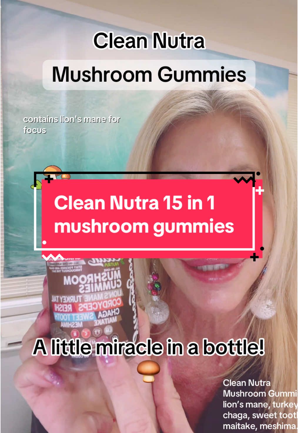 Clean Nutra, Mushroom Gummies with lion’s mane, turkey tail, cordyceps, reishi, chaga, sweet tooth, maitake and meshima. Wake up, have energy and stay focused. Low in sugar and carbs. #cleannutra #mushroomgummies #lionsmane #reishi #cordyceps @Clean Nutra
