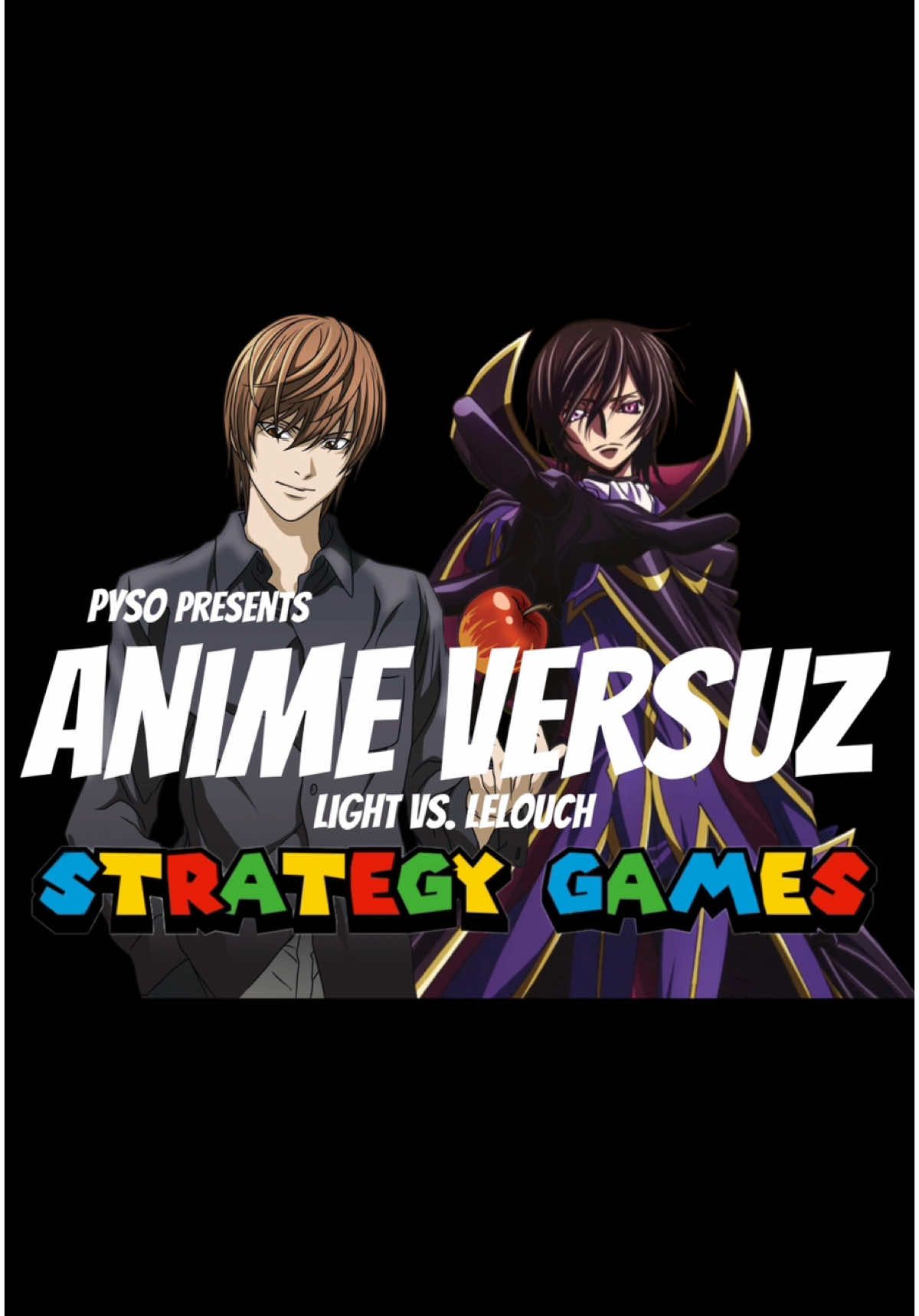 Anime Versuz: The Strategy Games Light vs. Lelouch♟️ Tomorrow 6pm EST Who do you think will win the match? @J @THRAX @Jordan @RcSlater_TV @PYSO HOUSE  #jiggyboog #ohyeahitsjiggy #anime #deathnote #codegeass #lelouch #lelouchlamperouge #lightyagami #ryuk #shikamaru #animeskit #youtube #fyp #anitok 