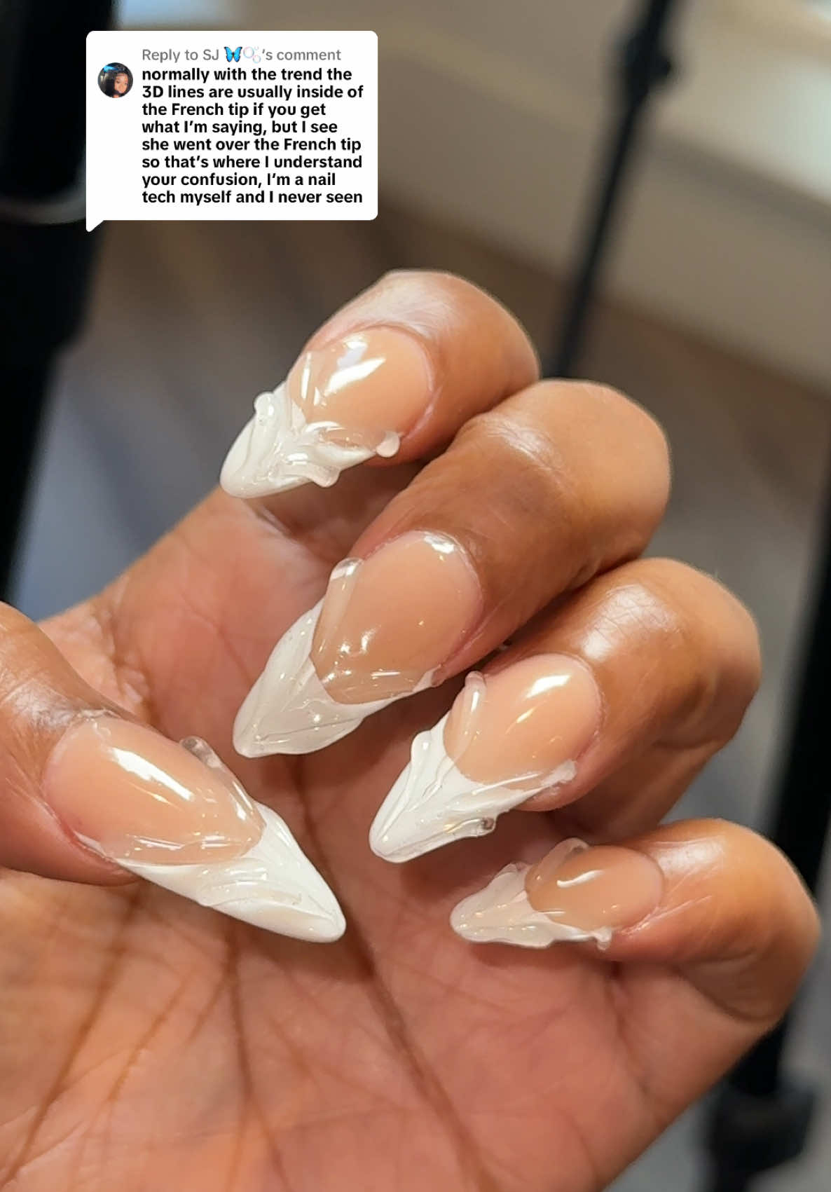 Replying to @SJ 🦋🫧 it's giving I need a soak off.... again ! ##naildesigns##nailart##3dnailart##3dnails##frenchtip##frenchtipnails##fail