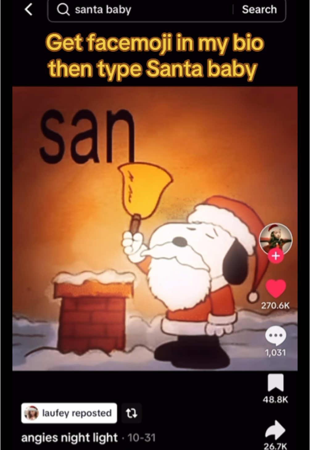 Get facemoji in my bio then type Santa baby #santababy #christmas #christiantiktok #santa #santacruz #merrychristmas #viral #tiktok #trending #trend #fyp #foryou #fy