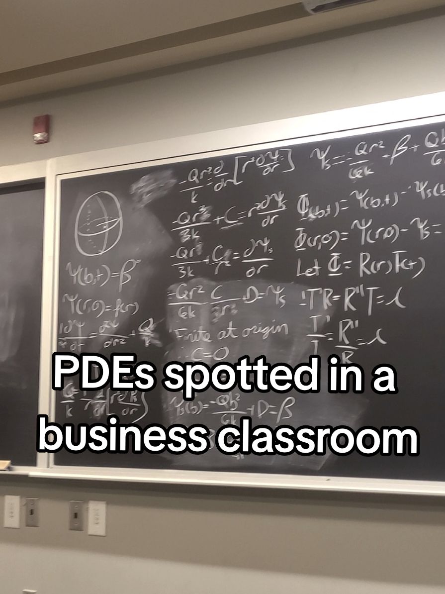 PDEs spotted in a business classroom Day in the life of an engineering student By The Potential Dropout #engineering #physics #math  #thepotentialdropout  #mathematics  #engineeringmemes #physicsmemes #mathmemes #mechanicalengineering #aerospacengineering #fluiddynamics #thermodynamics #dynamics #quantumphysics #civilengineering #chemicalengineering #electricalengineering #mcgill #memes #student #engineeringstudent #university #uni #college #3dprinting #engineeringprojects #cheatsheet #cribsheet 