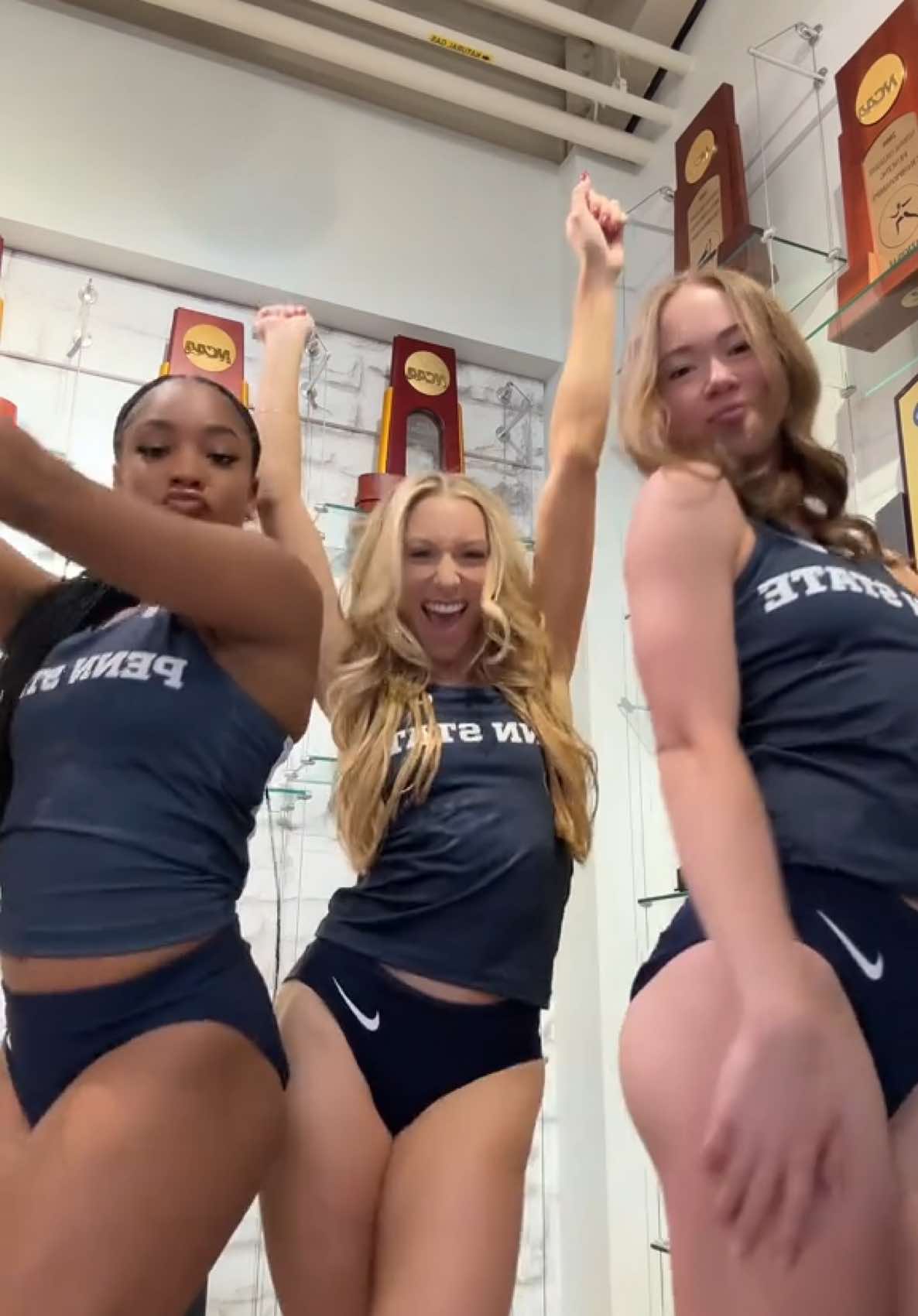 3 amigas👩🏽👩🏼👩🏼‍🦰 #pennstate #trackandfield #mediaday 