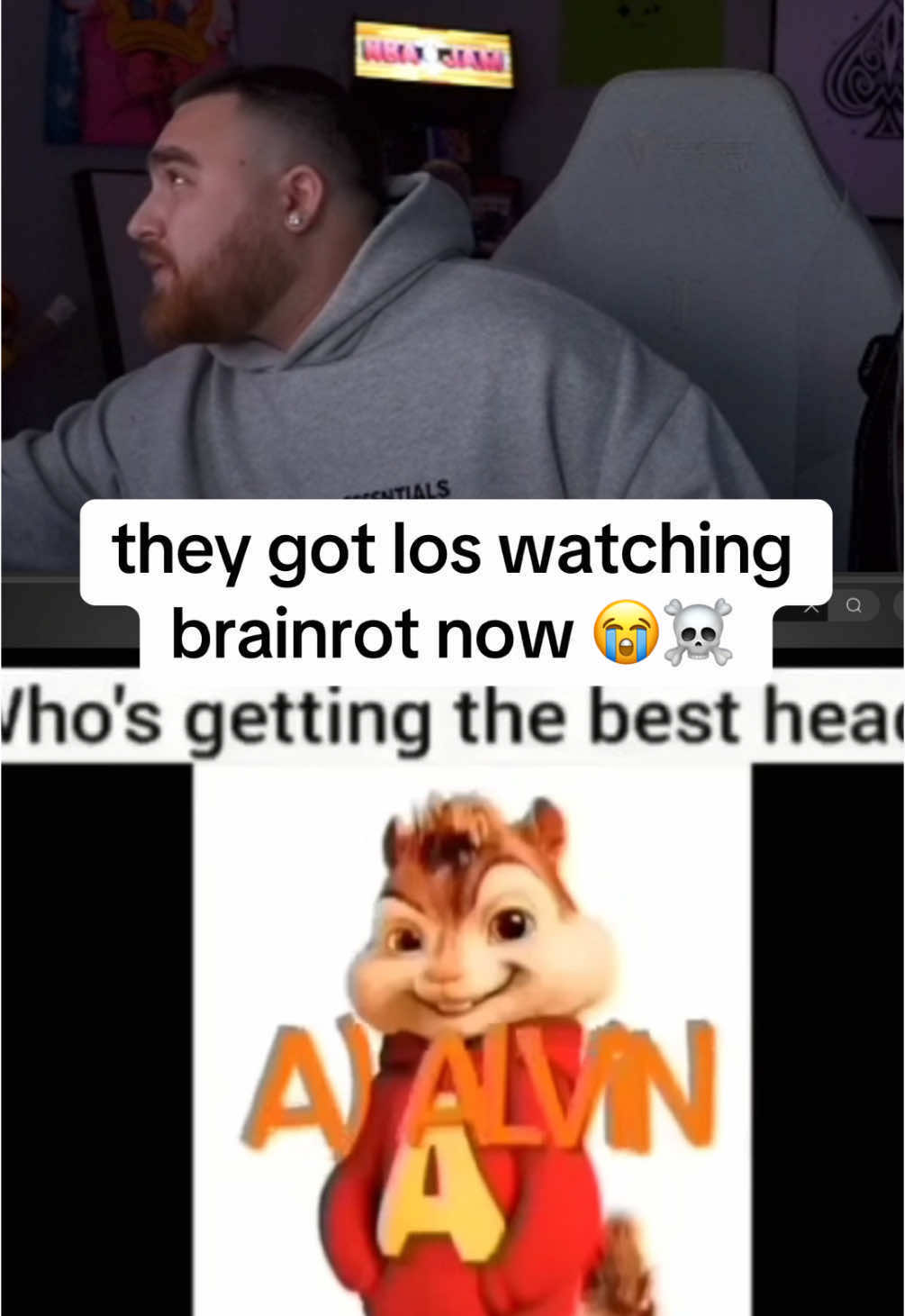 they got los watching brainrot now 😭☠️ #lospollostv #brainrot #alvinandthechipmunks #reaction #fyp 