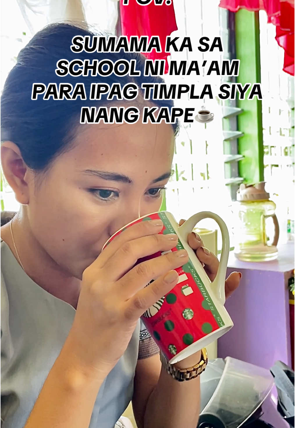 Kilig siya ehh!🥰☕️ @mitchantoniov #Kape #coffeedate #teacherlife #kindergartenteacher #coffeetiktok #taracoffeedatetayo 