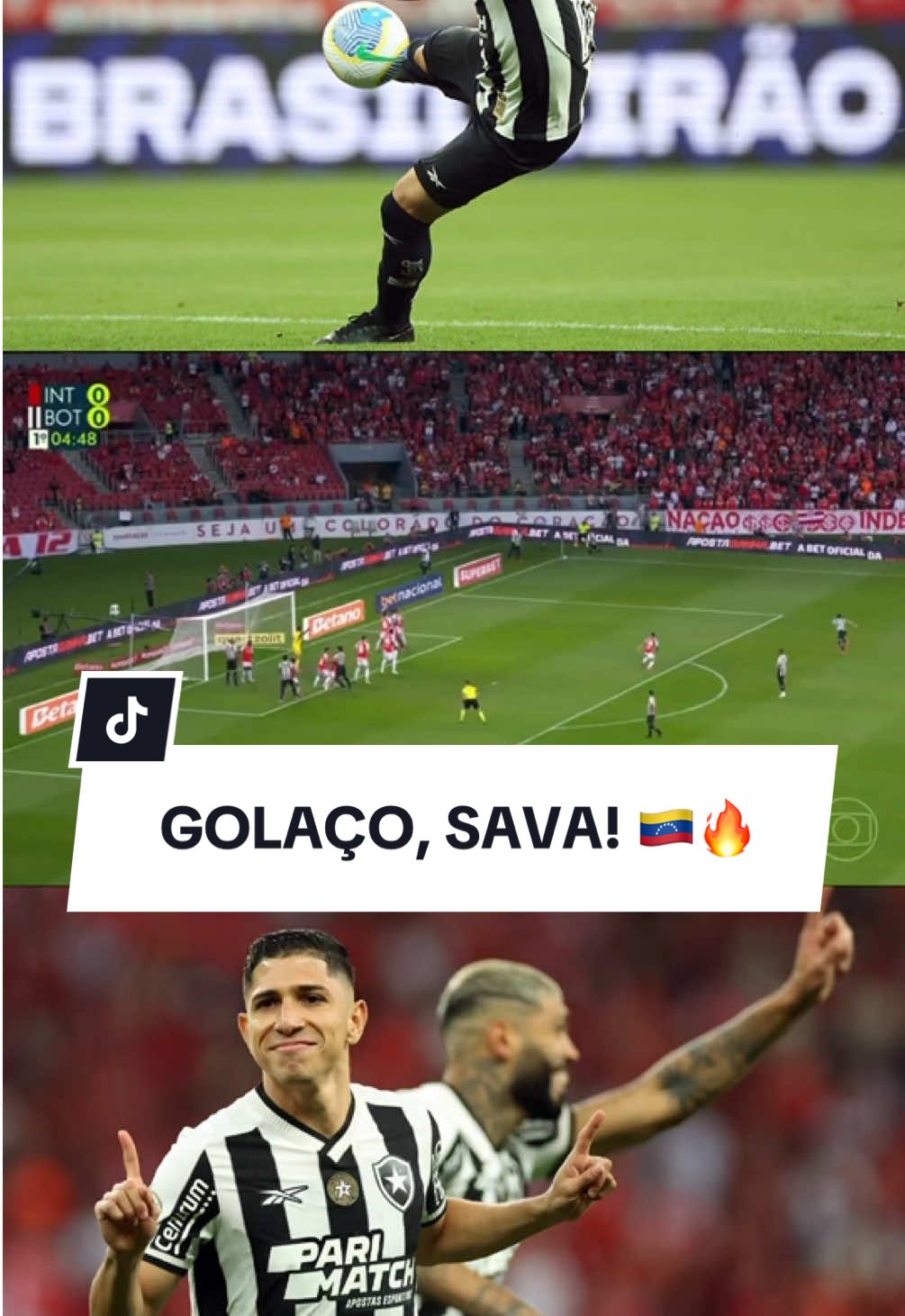 É O SAVA! 🇻🇪🔥  O GOLAÇO DO MEU 🔟 que abriu o placar no Beira-Rio para o Fogão! #VamosBOTAFOGO 📹 @TV Globo  #botafogo #futebol #savarino #brasileirao #campeonatobrasileiro #tiktoksportes 