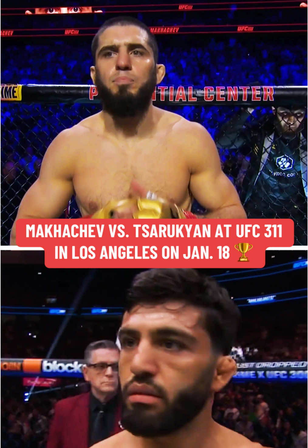 #IslamMakhachev will defend his lightweight title against #ArmanTsarukyan at #UFC311 in #LosAngeles on January 18, #DanaWhite announced. Makhachev defeated Tsarukyan in a 3-round fight in 2019. #MMA #combatsports #UFC #champion