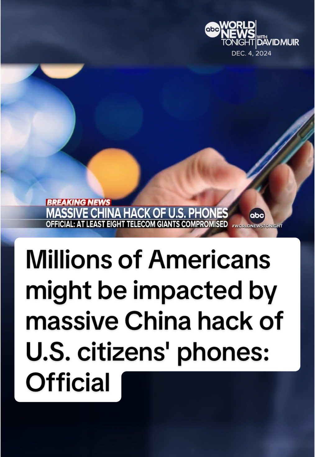 Millions of #Americans could potentially be impacted by a massive Chinese hacking and espionage campaign, the chairman of the #SenateIntelligenceCommittee tells #ABCNews. #PierreThomas has details on what information may have been stolen. #WorldNewsTonight #WNT #DavidMuir #News #ABCNEWS